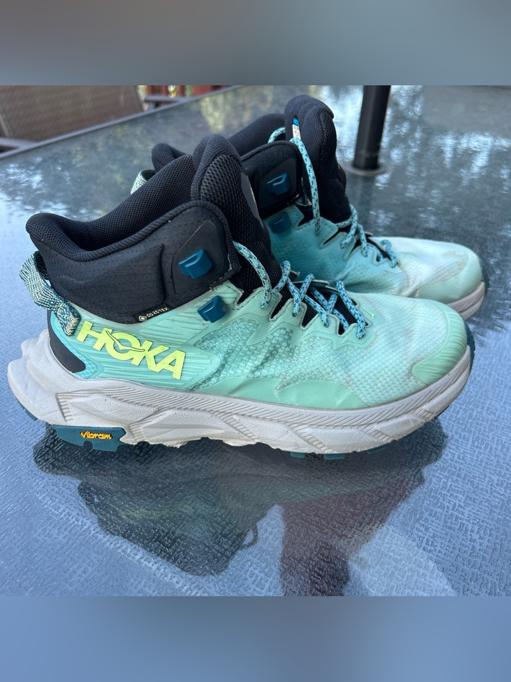 HOKA Women’s Trail Code GTX Gore-Tex blue hiking boot shoe 7.5 B